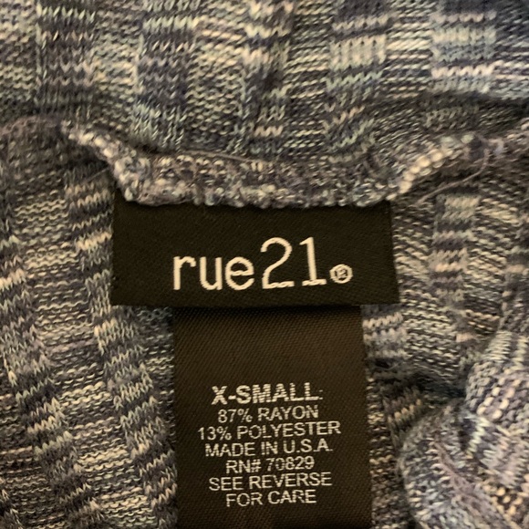 Rue 21 Blue Cowl Neck Crop Tank Top- X-Small - Picture 6 of 6